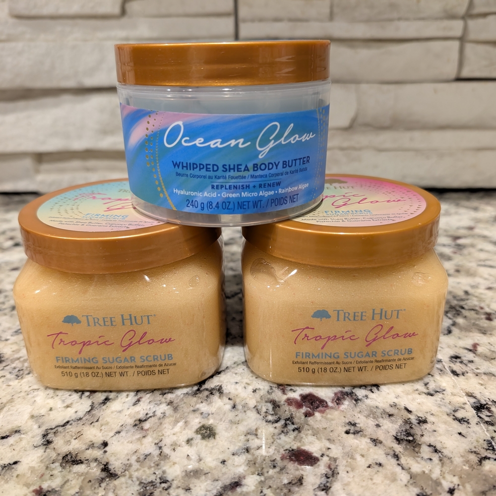 Tropic Glow Firming Sugar Scrub and Ocean Glow Body Butter Set